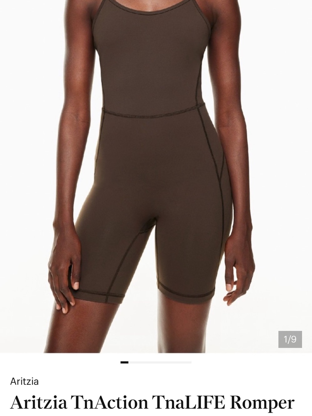 Aritzia Brown Fitted Tank Romper